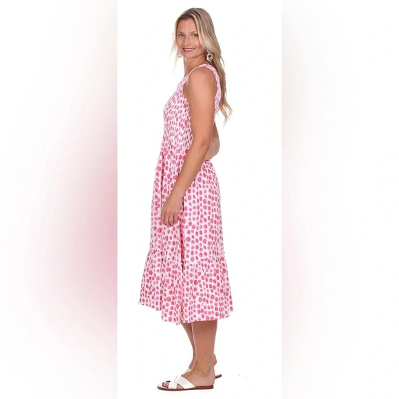 Duffield Lane Jane Dress in Pink Watercolor Dot - Picture 4 of 8